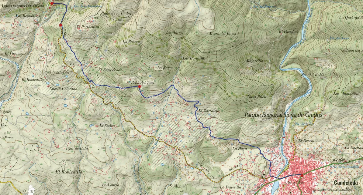 4mapa topografico Senda de Chilla